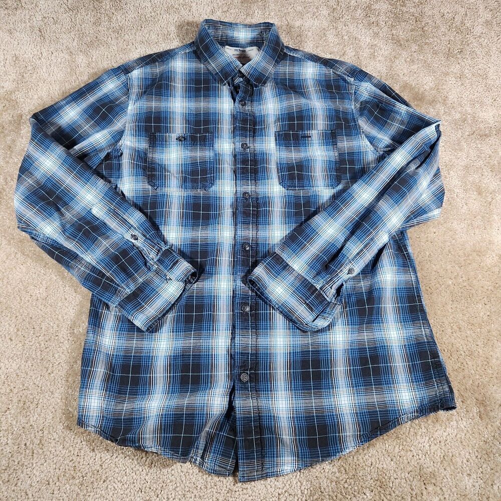 Urban Pipeline Size L The Awesomely Soft Ultimate Shirt Blue Black Plaid